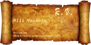 Rill Valéria névjegykártya